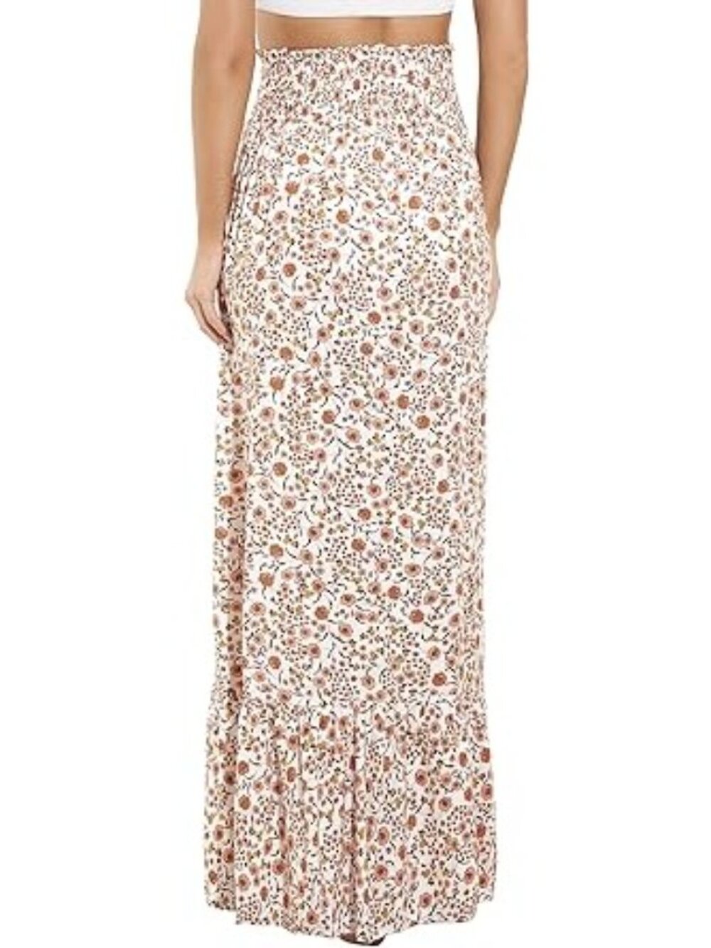Floral High-Slit Maxi Skirt By Maaji Smocked Waist Small 100% Viscose Lightweigh - Picture 12 of 15